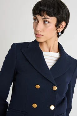 Blazer doppiopetto in jersey - Blu