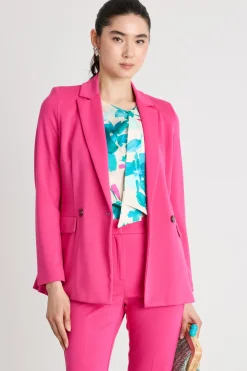 Blazer doppiopetto in jersey - Fuxia