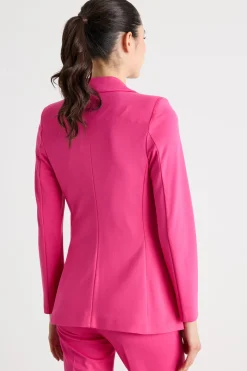 Blazer doppiopetto in jersey - Fuxia