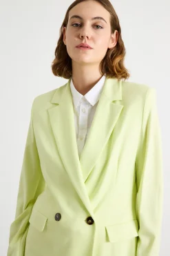 Blazer doppiopetto in jersey - Giallo