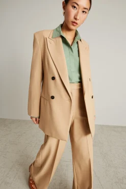 Blazer doppiopetto in levantina - Beige