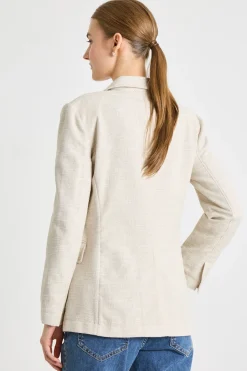 Blazer doppiopetto in stuoia - Beige