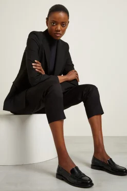 Blazer doppiopetto in tela - Nero