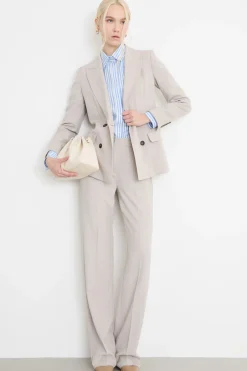 Blazer doppiopetto lungo - Grigio
