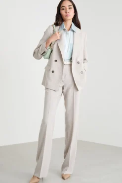Blazer doppiopetto lungo - Grigio Chiaro