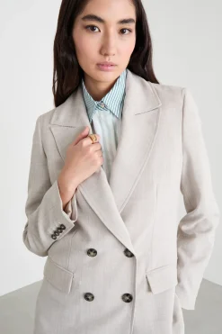 Blazer doppiopetto lungo - Grigio Chiaro