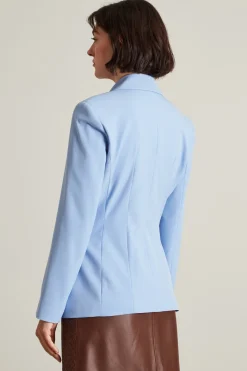 Blazer doppiopetto sfiancato - Celeste
