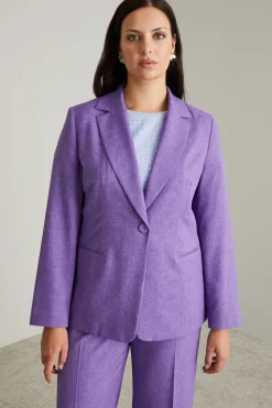 Blazer effetto stuoia - Viola