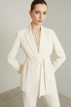 Blazer envers satin opaco - Bianco