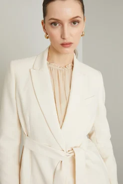 Blazer envers satin opaco - Bianco