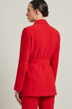 Blazer envers satin opaco - Rosso