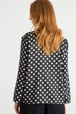 Blazer fluido con cintura - Nero Bianco