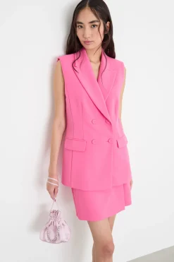 Blazer gilet in cady - Fuxia