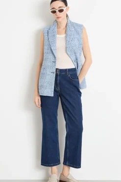 Blazer gilet in stuoia - Azzurro