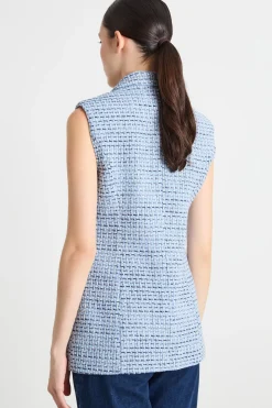 Blazer gilet in stuoia - Azzurro