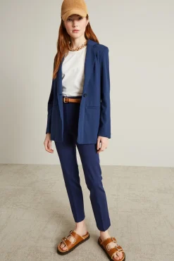 Blazer in cotone - Blu
