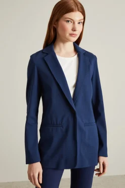 Blazer in cotone - Blu