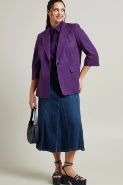 Blazer in cotone - Viola