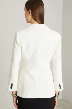 Blazer in crèpe - Bianco