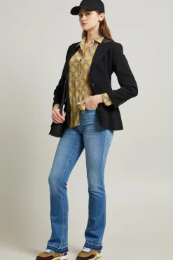 Blazer in crèpe - Nero