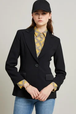 Blazer in crèpe - Nero