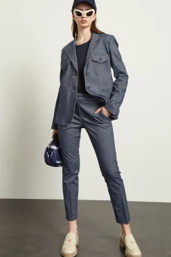 Blazer in denim - Blu Denim