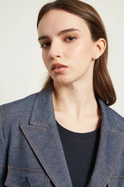 Blazer in denim - Blu Denim