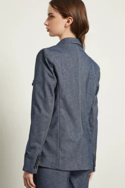 Blazer in denim - Blu Denim