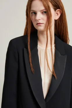 Blazer in enver satin - Nero