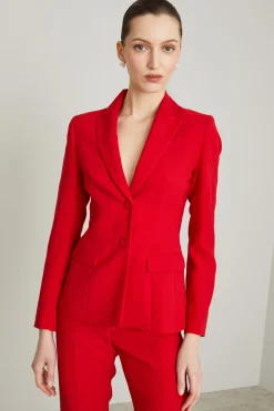 Blazer in enver satin - Rosso