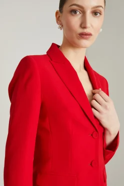 Blazer in enver satin - Rosso