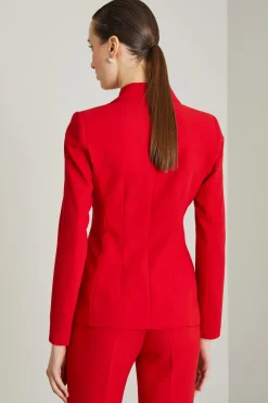 Blazer in enver satin - Rosso