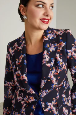 Blazer in faille a fantasia - Blu Notte