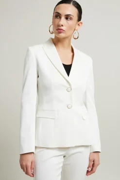 Blazer in faille di cotone - Bianco
