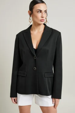 Blazer in faille di cotone - Nero
