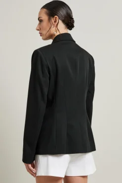 Blazer in faille di cotone - Nero