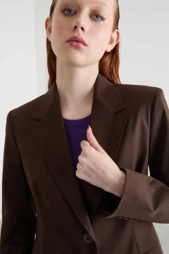 Blazer in gabardina - Marrone