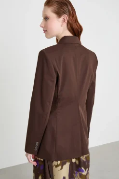 Blazer in gabardina - Marrone