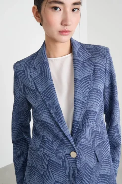 Blazer in jacquard - Blu