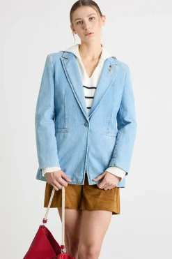 Blazer in jeans - Azzurro