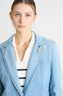 Blazer in jeans - Azzurro