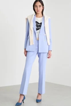 Blazer in jersey - Azzurro