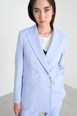 Blazer in jersey - Azzurro