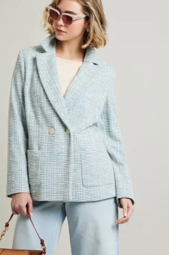 Blazer in jersey - Azzurro