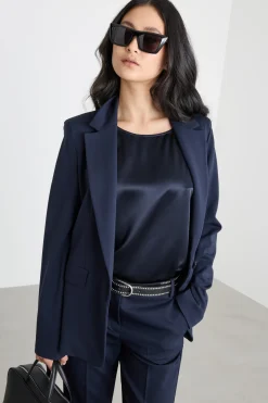 Blazer in jersey - Blu
