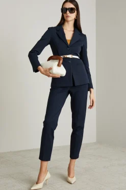 Blazer in jersey brillante - Blu Notte