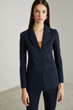 Blazer in jersey brillante - Blu Notte
