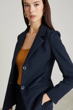Blazer in jersey brillante - Blu Notte