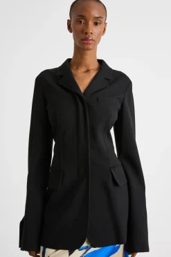 Blazer in jersey crepe - Nero