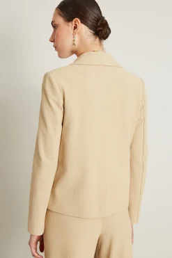 Blazer in jersey diagonale - Sabbia